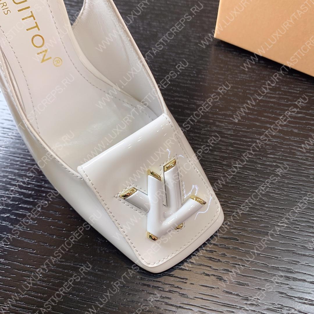 L**is vitton madeleine slingback pumps leather white 1a65og