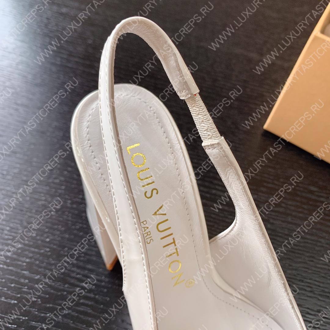 L**is vitton madeleine slingback pumps leather white 1a65og