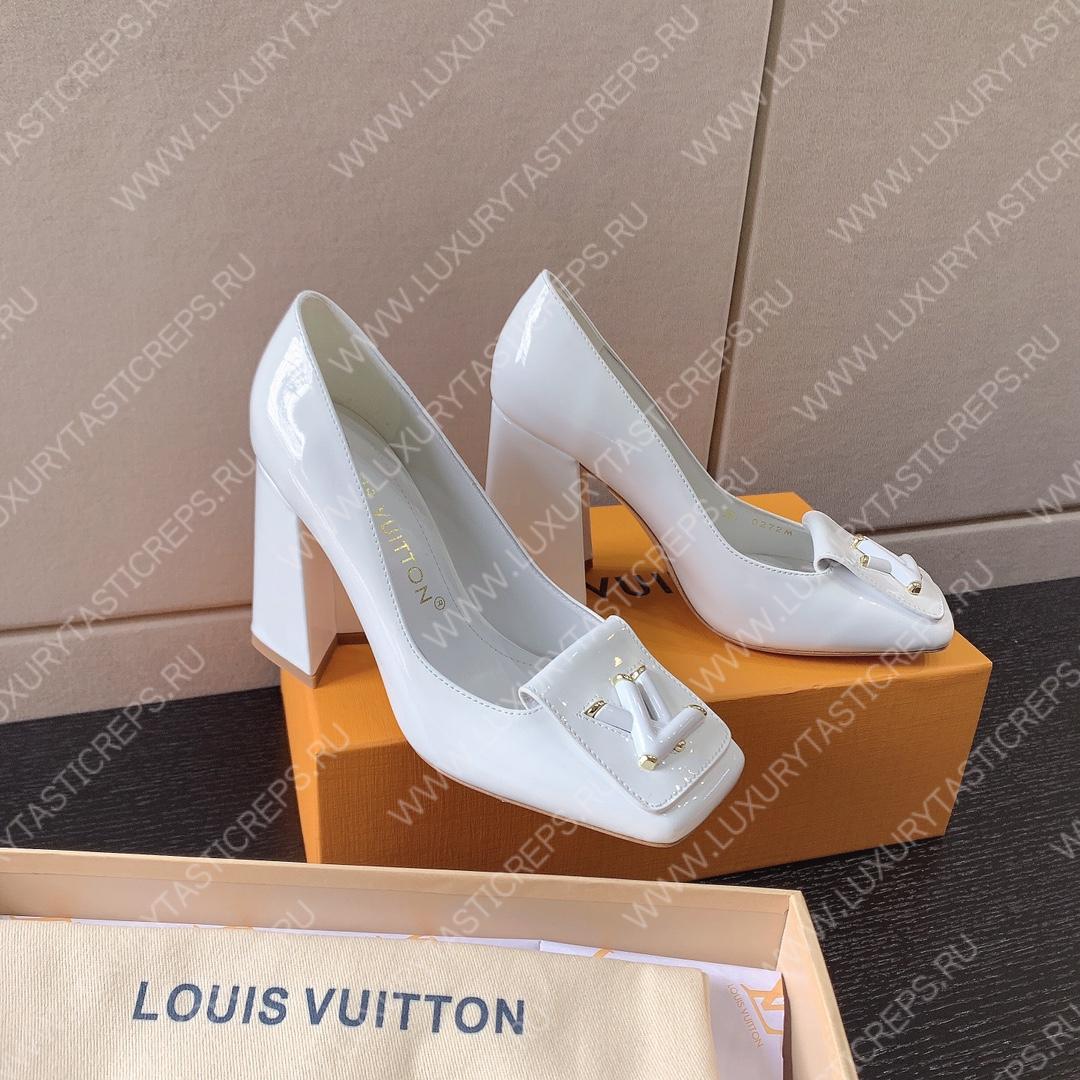 L**is vitton shake pumps leather white 1ab2kc