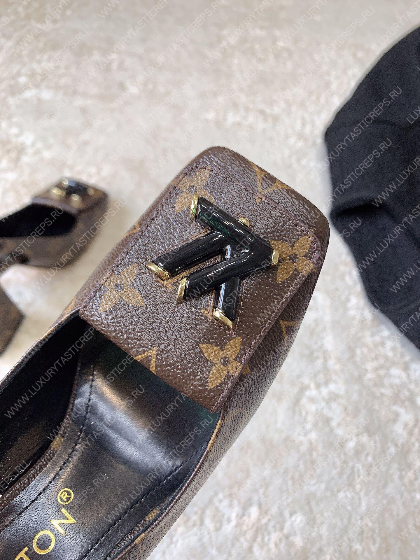 L**is vitton madeleine slingback pumps brown 1a65og