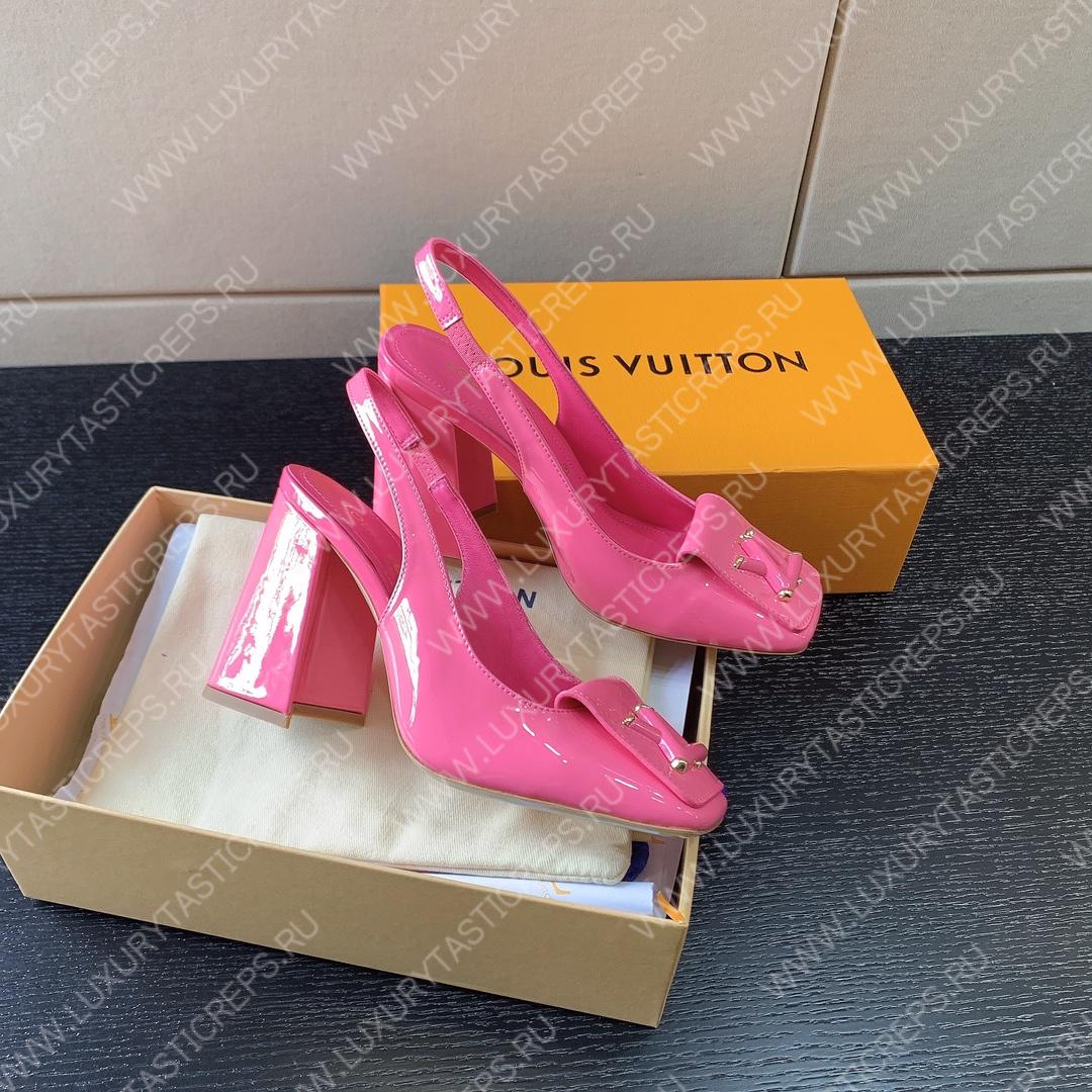L**is vitton madeleine slingback pumps leather pink 1a65og