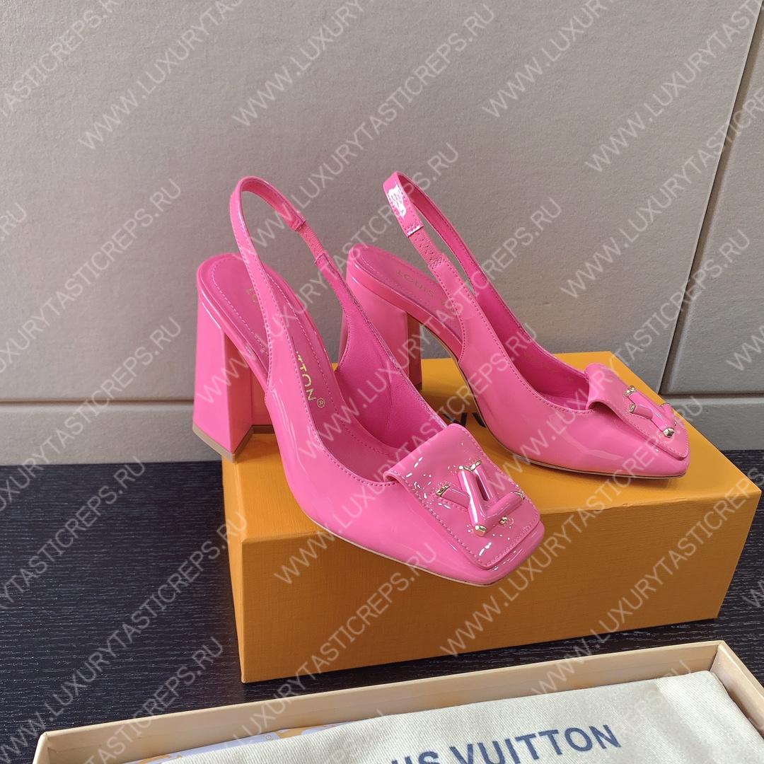 L**is vitton madeleine slingback pumps leather pink 1a65og