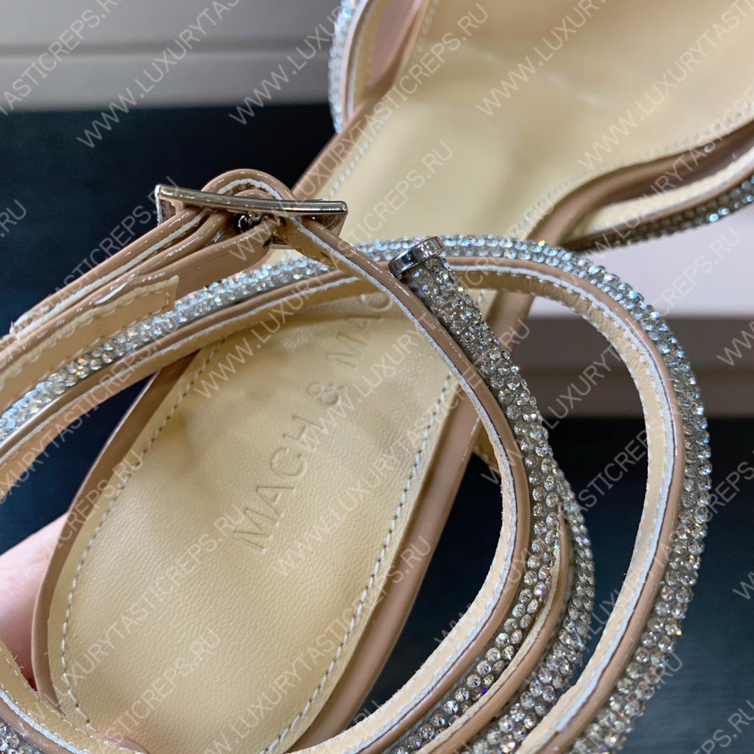 MACH AND MACH DOUBLE BOW 110 CRYSTAL SATIN PUMPS BROWN FW200235