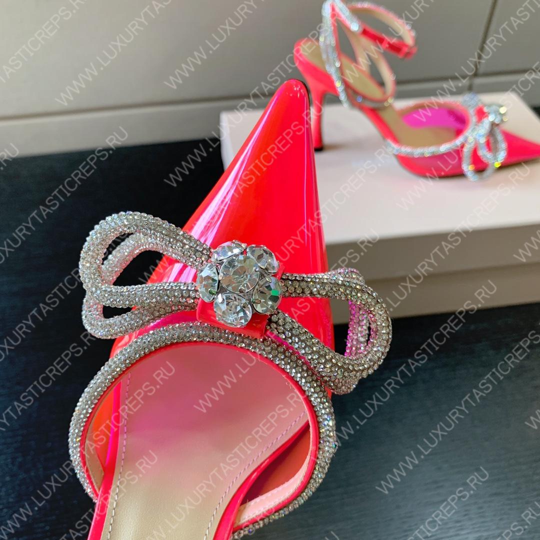MACH AND MACH DOUBLE BOW 110 CRYSTAL SATIN PUMPS PINK FW200235