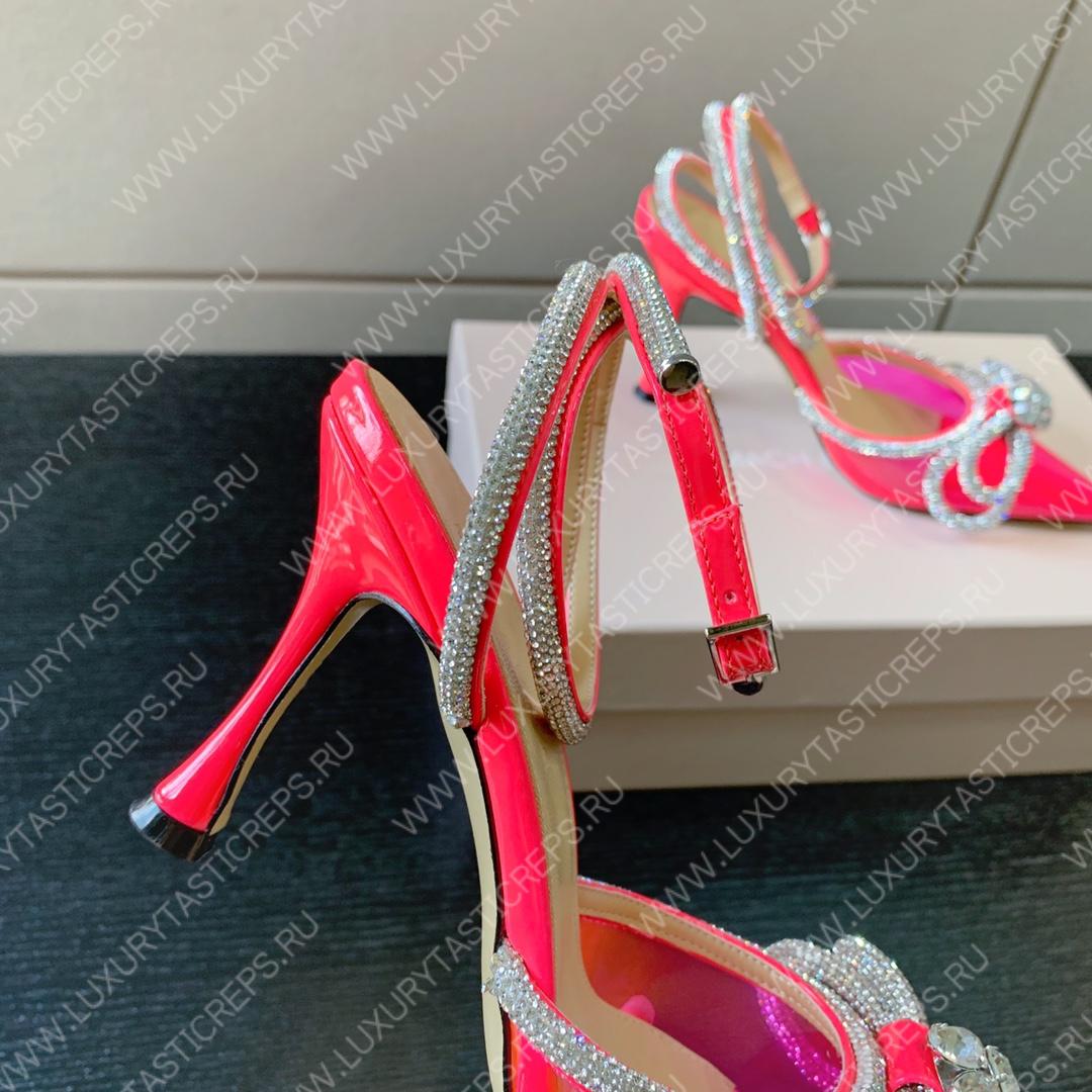 MACH AND MACH DOUBLE BOW 110 CRYSTAL SATIN PUMPS PINK FW200235