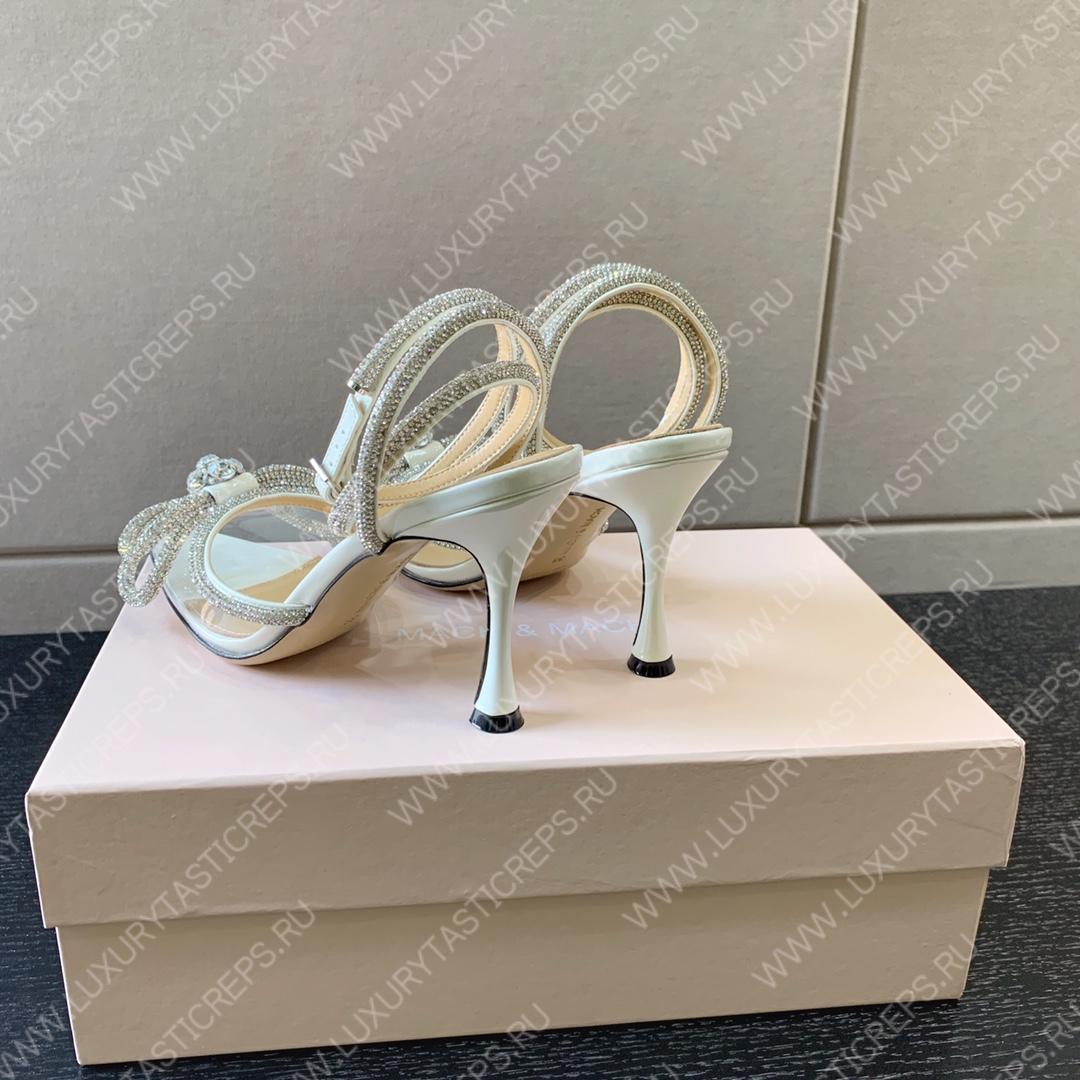 MACH AND MACH DOUBLE BOW 110 CRYSTAL SATIN PUMPS WHITE FW200235