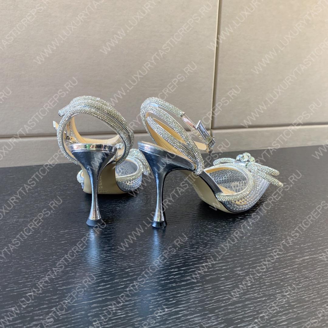MACH & MACH Double Bow Pumps 110 SILVER