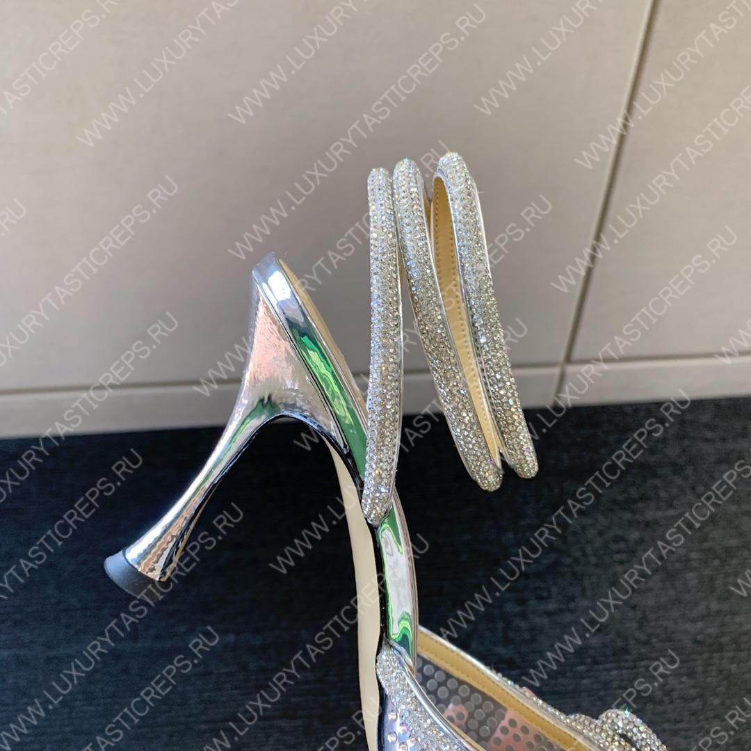 MACH & MACH Double Bow Pumps 110 SILVER