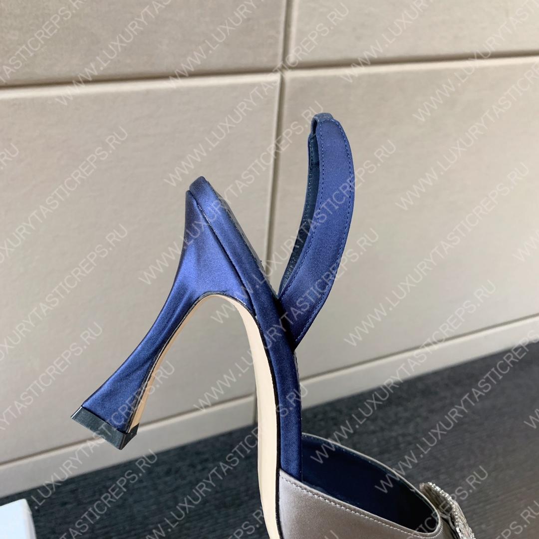 MANOLO BLAHNIK PRIETASLI SLINGBACK PUMPS GRAY 419-0473-0005