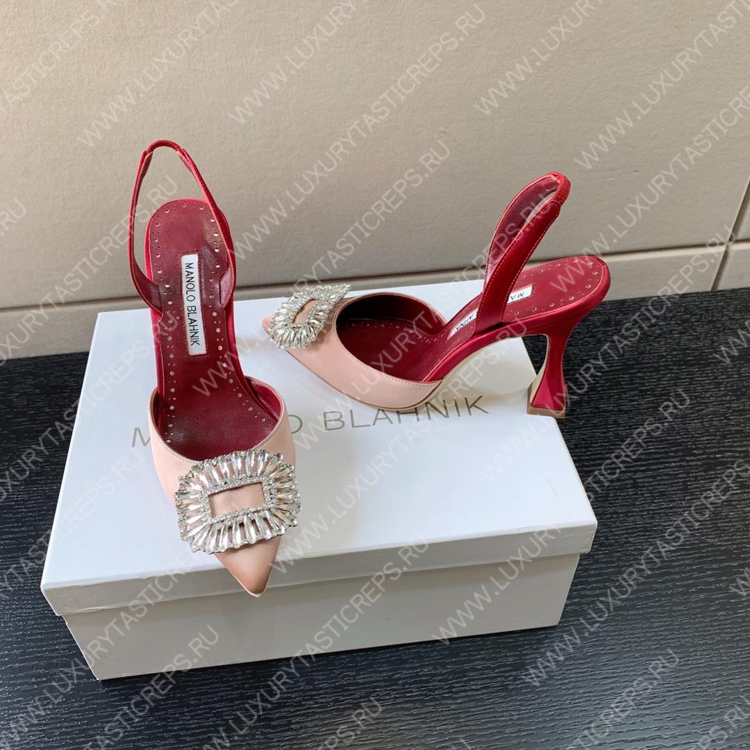 MANOLO BLAHNIK PRIETASLI SLINGBACK PUMPS ROSE GOLD 419-0473-0005