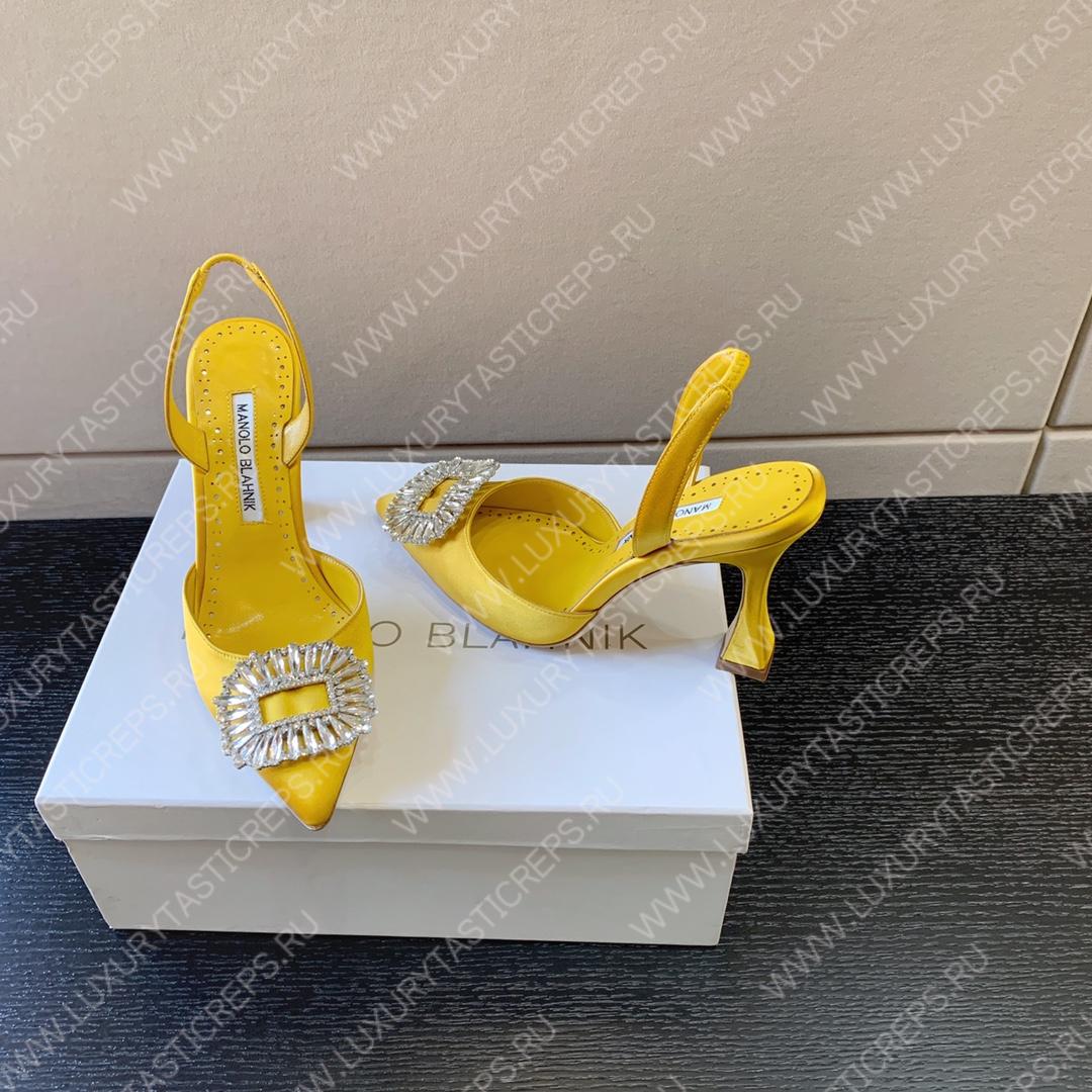 MANOLO BLAHNIK PRIETASLI SLINGBACK PUMPS YELLOW 419-0473-0005