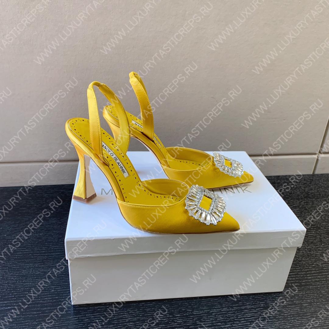 MANOLO BLAHNIK PRIETASLI SLINGBACK PUMPS YELLOW 419-0473-0005
