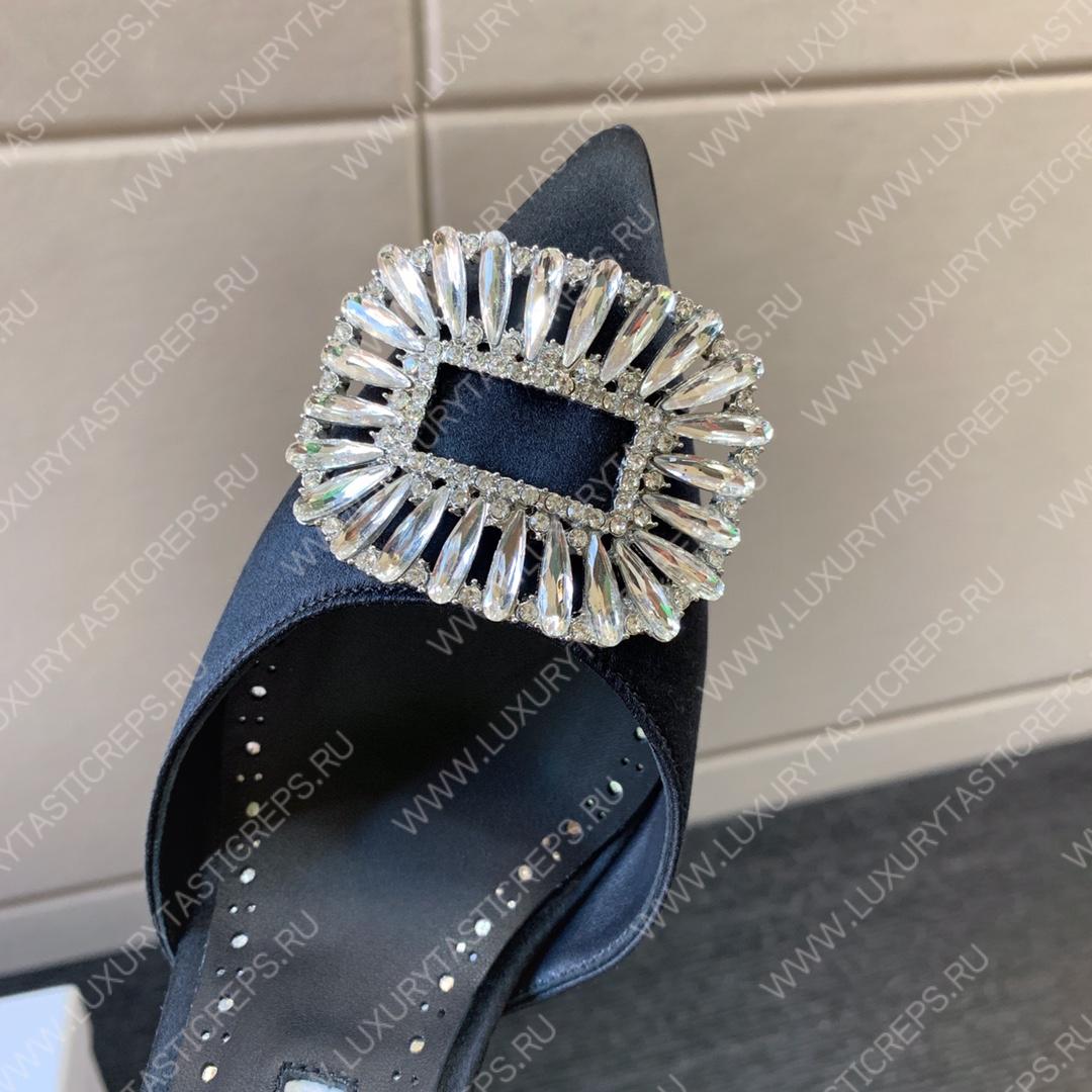 MANOLO BLAHNIK PRIETASLI SLINGBACK MULE BLACK 419-0473-0005