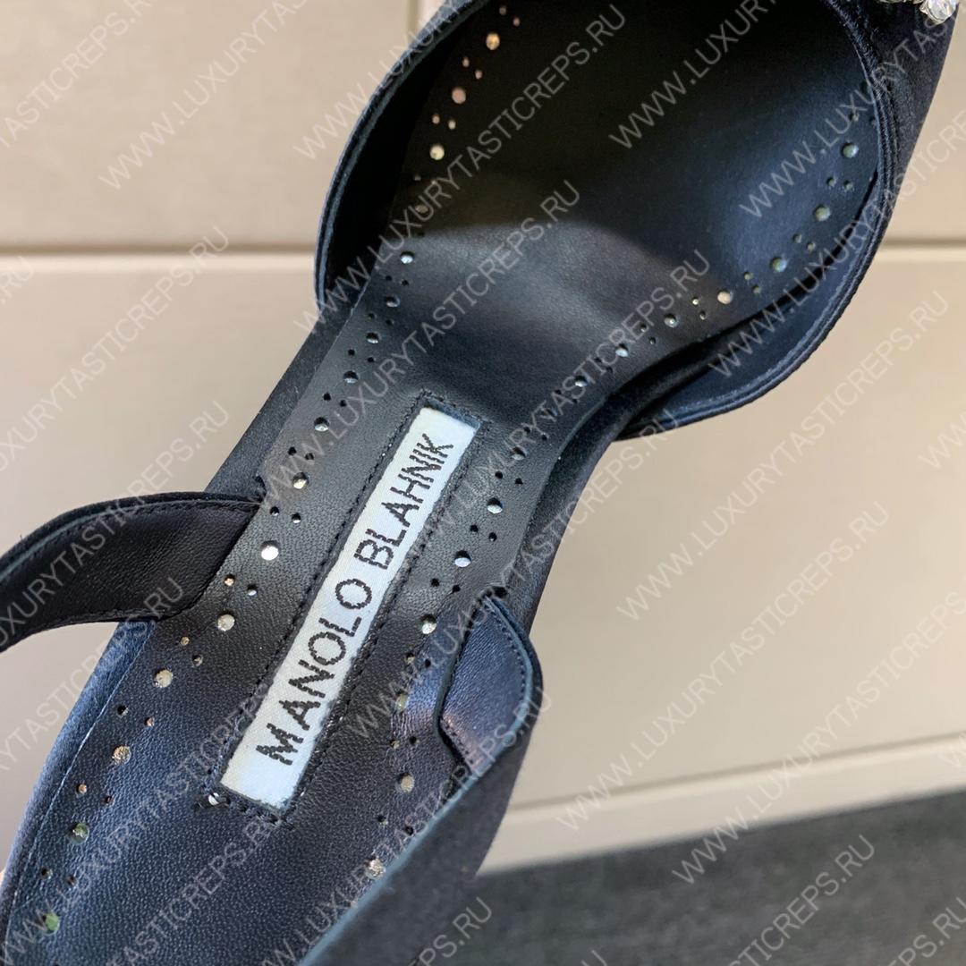 MANOLO BLAHNIK PRIETASLI SLINGBACK MULE BLACK 419-0473-0005