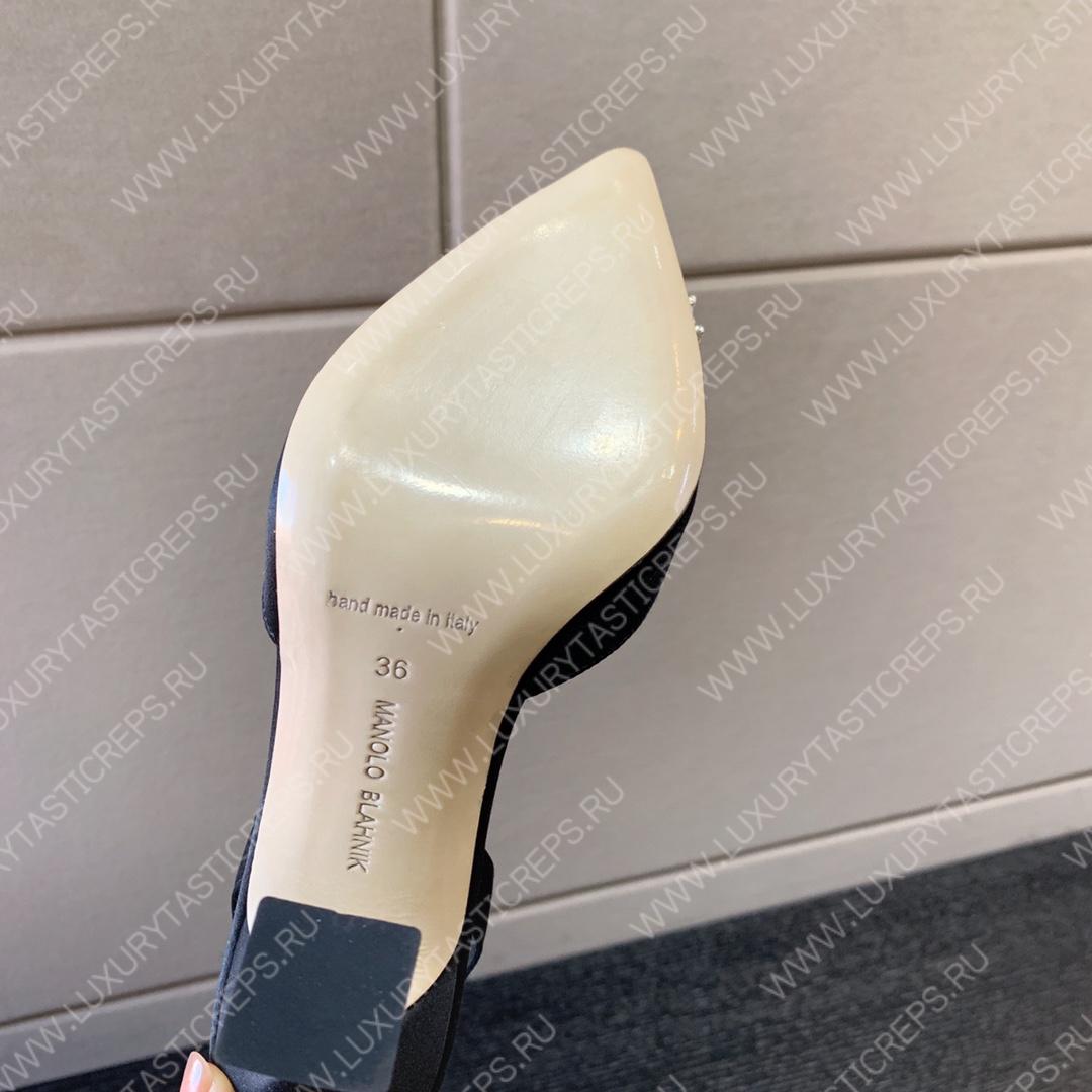 MANOLO BLAHNIK PRIETASLI SLINGBACK MULE BLACK 419-0473-0005