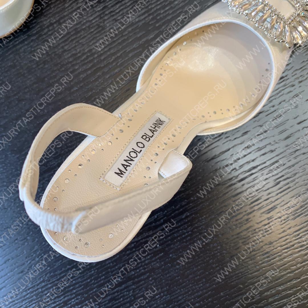 MANOLO BLAHNIK PRIETASLI SLINGBACK PUMPS WHITE 419-0473-0005