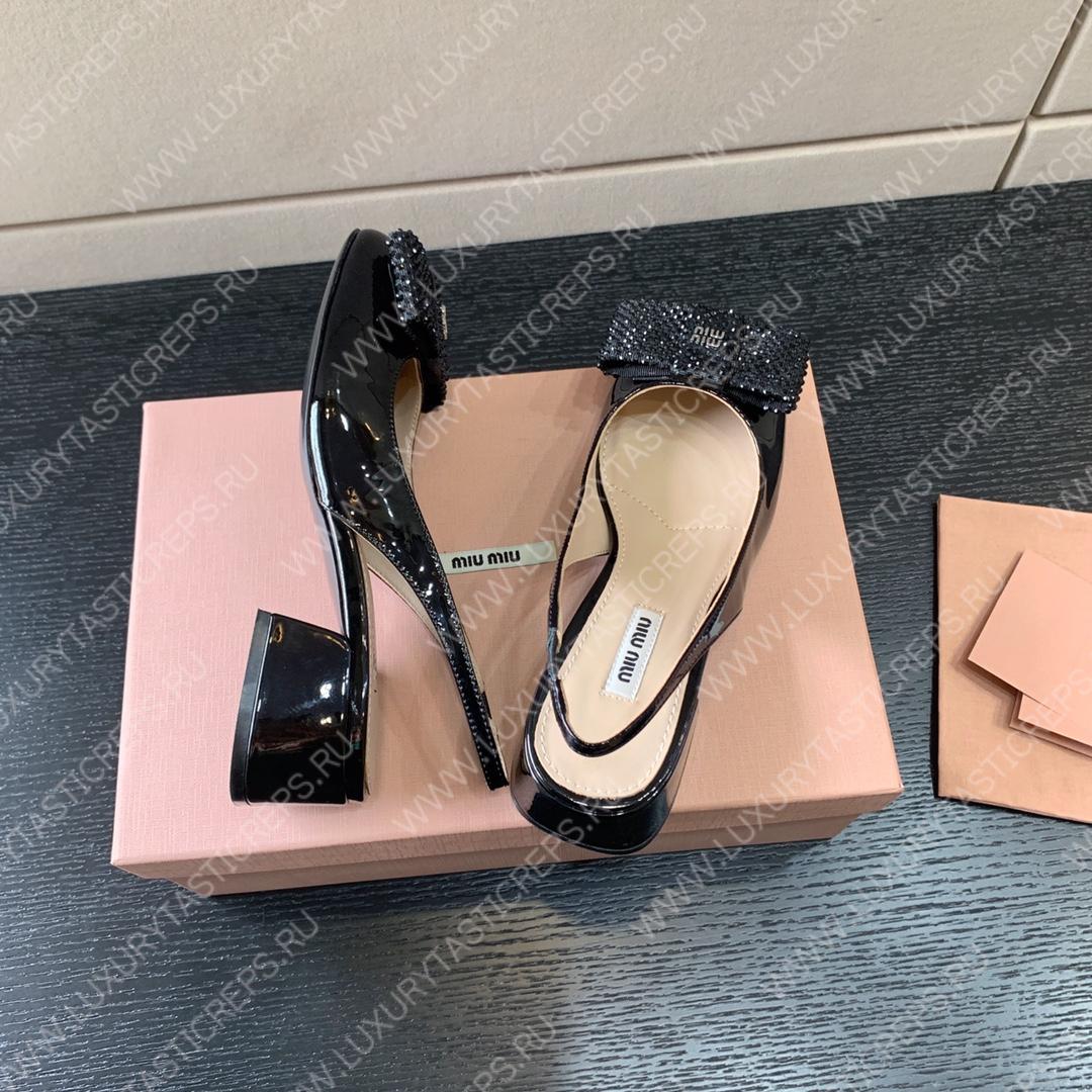 MIU MIU SLINGBACK PUMPS BLACK 5I808D