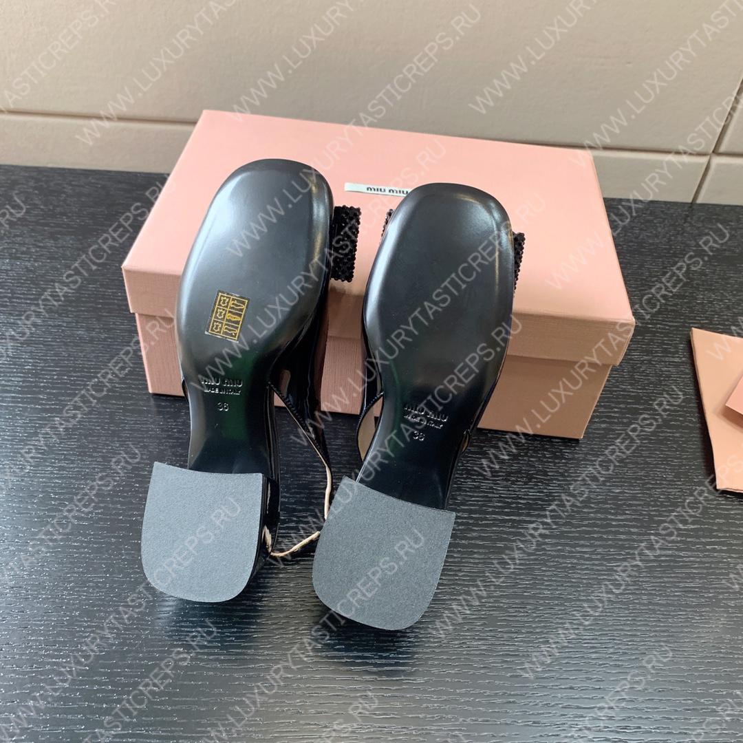 MIU MIU SLINGBACK PUMPS BLACK 5I808D
