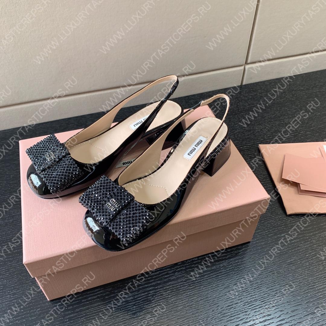 MIU MIU SLINGBACK PUMPS BLACK 5I808D