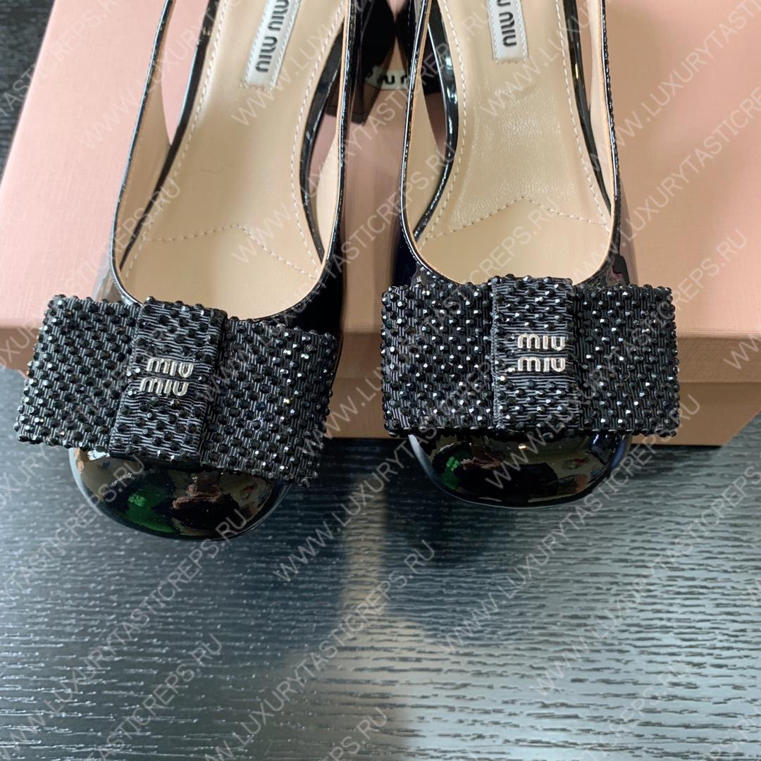 MIU MIU SLINGBACK PUMPS BLACK 5I808D