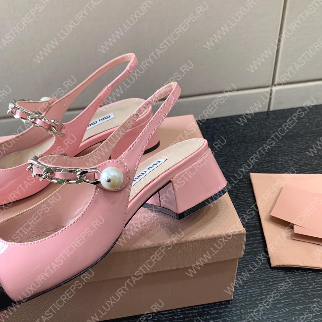 MIU MIU SLINGBACK PUMPS ALABASTER PINK 5I460D