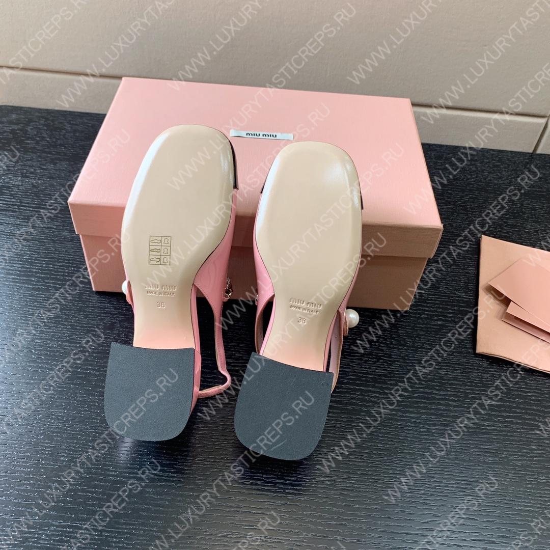 MIU MIU SLINGBACK PUMPS ALABASTER PINK 5I460D