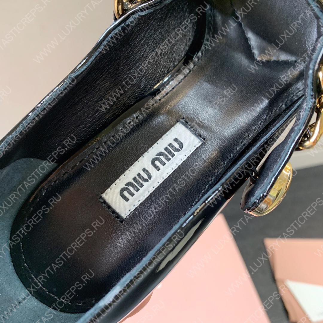 MIU MIU PATENT LEATHER PUMPS BLACK 5I814D