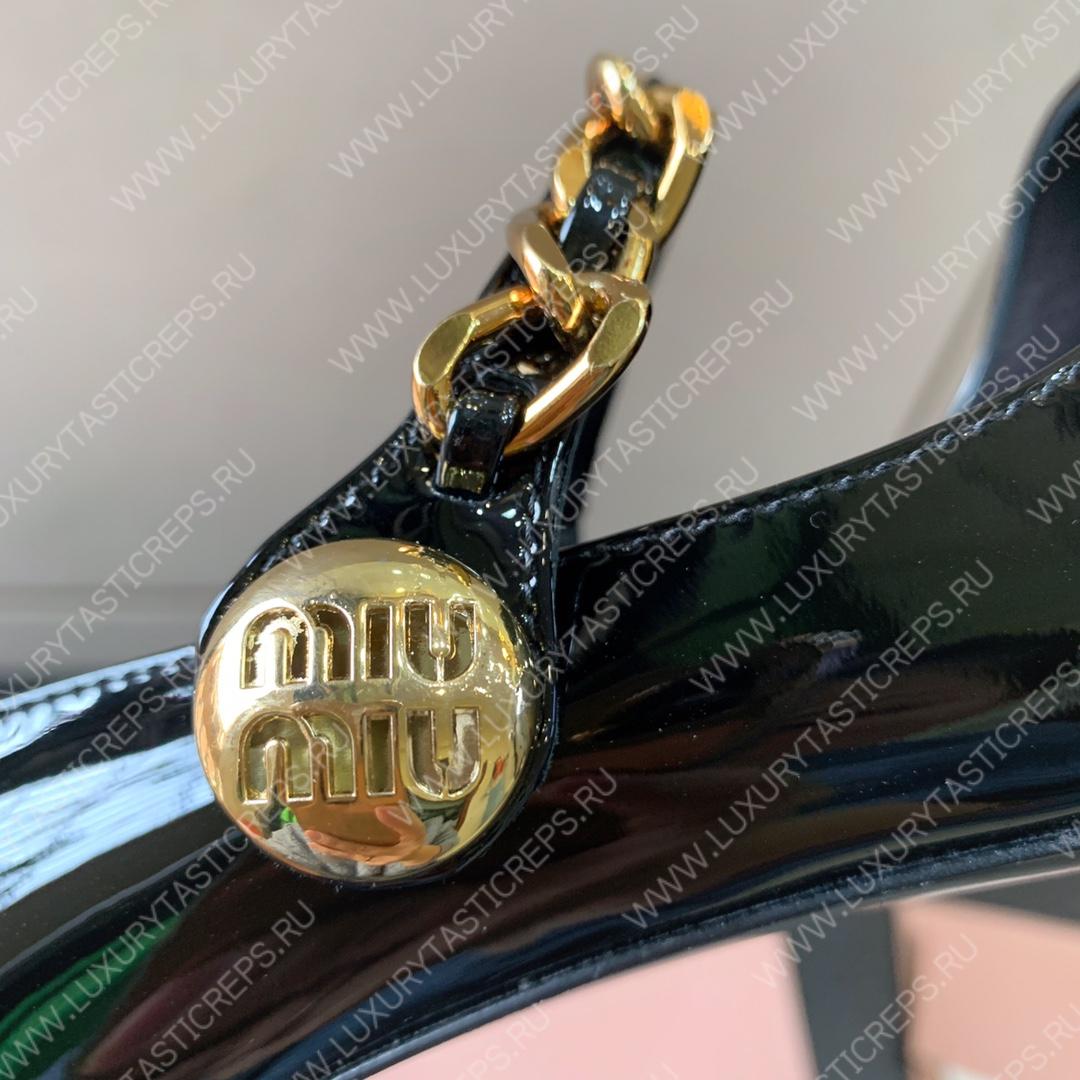 MIU MIU PATENT LEATHER PUMPS BLACK 5I814D