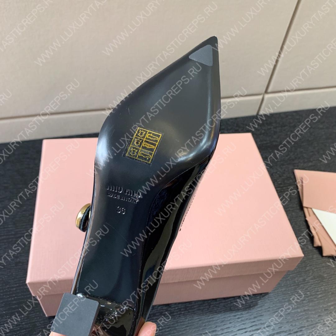 MIU MIU PATENT LEATHER PUMPS BLACK 5I814D