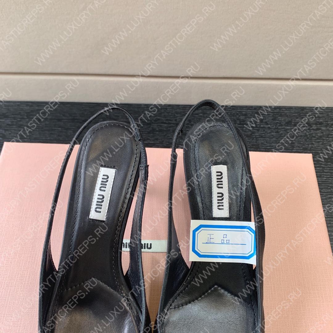 MIU MIU SLINGBACK BOW PUMPS BLACK 5I811D