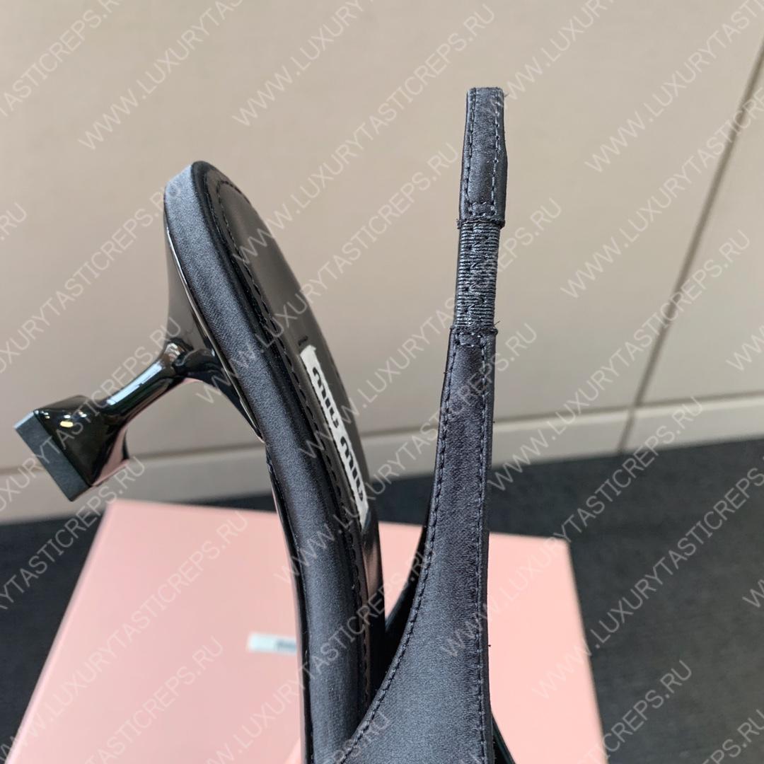 MIU MIU SLINGBACK BOW PUMPS BLACK 5I811D