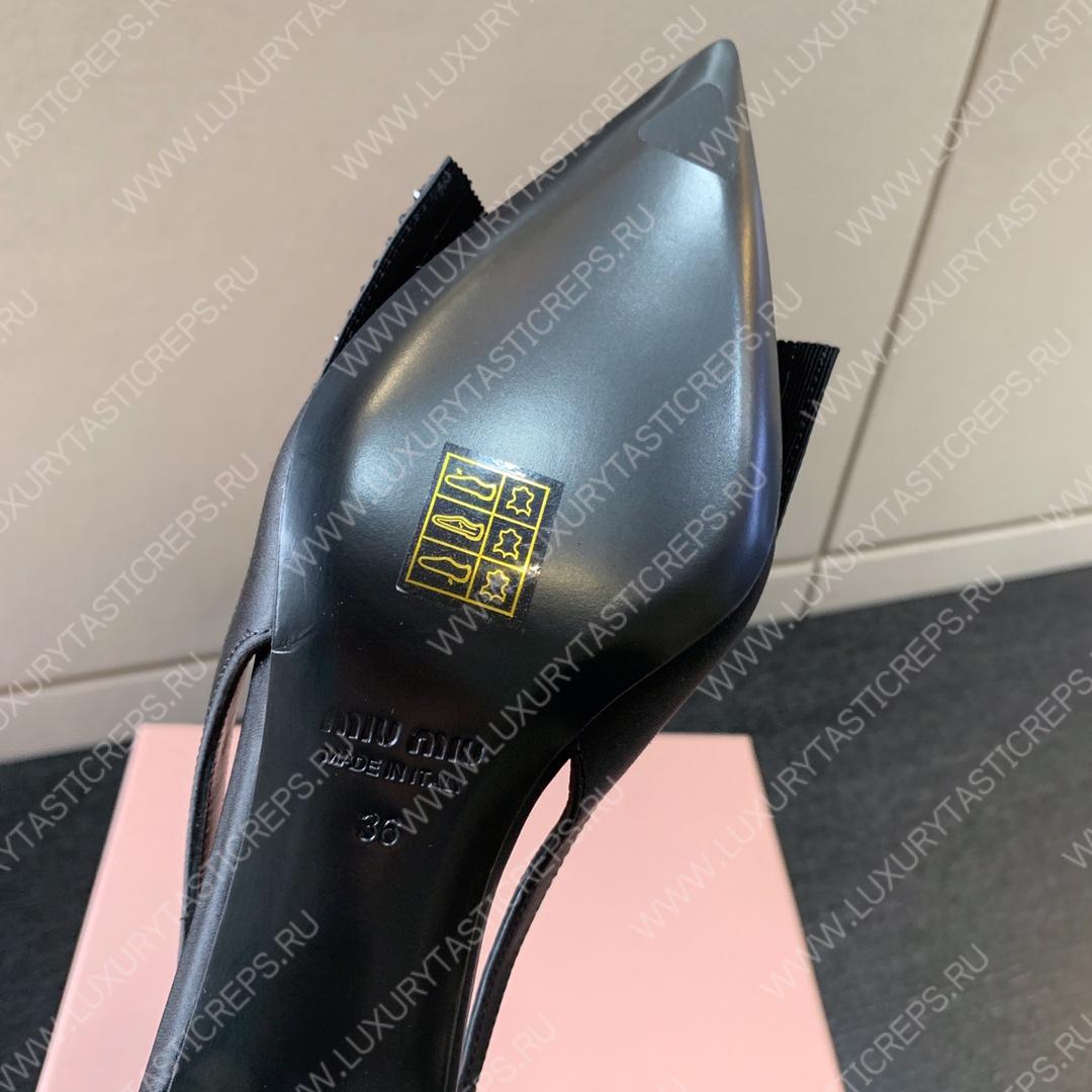 MIU MIU SLINGBACK BOW PUMPS BLACK 5I811D