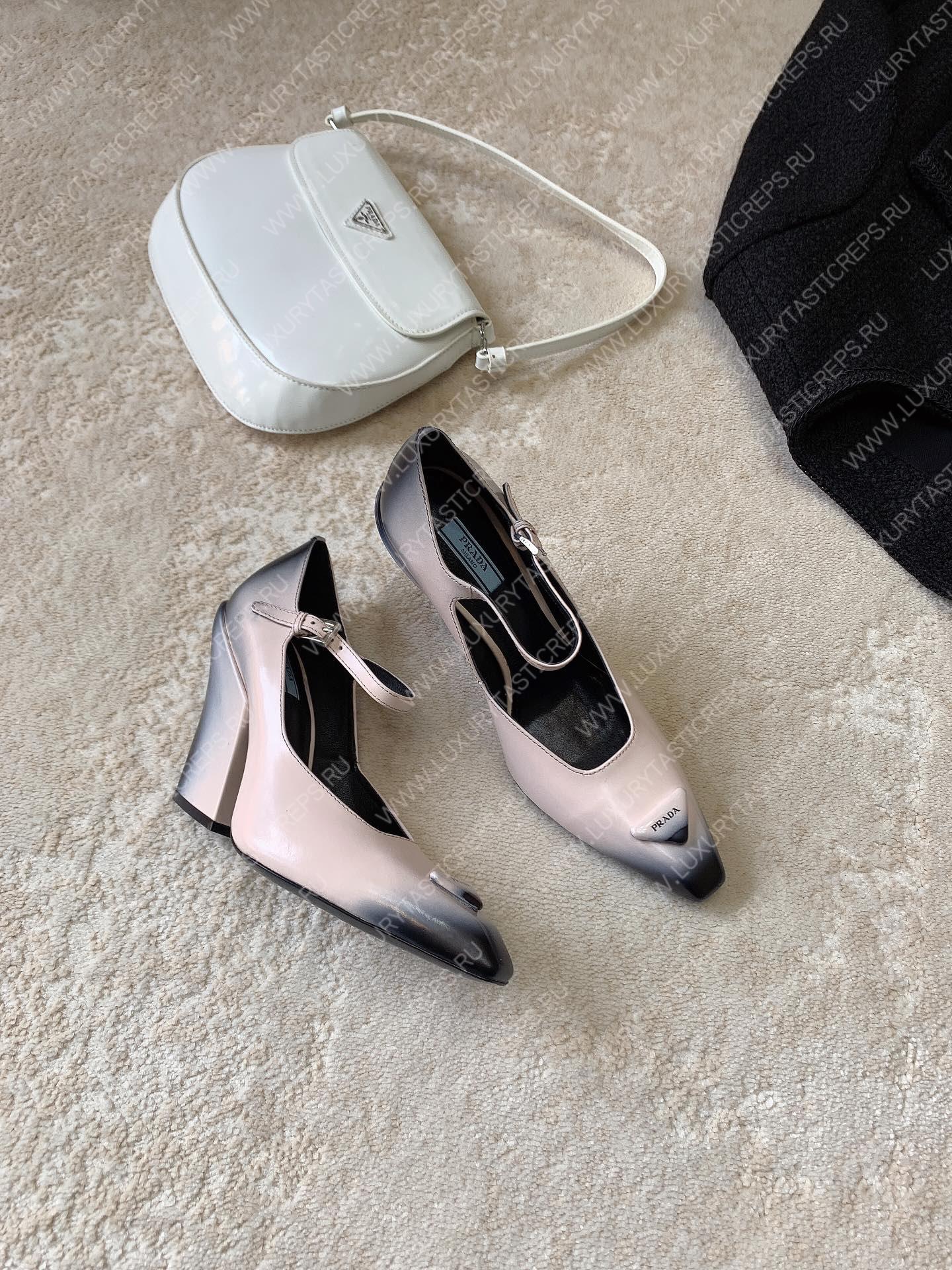 Pra*a brushed pumps leather platinum 1i982m