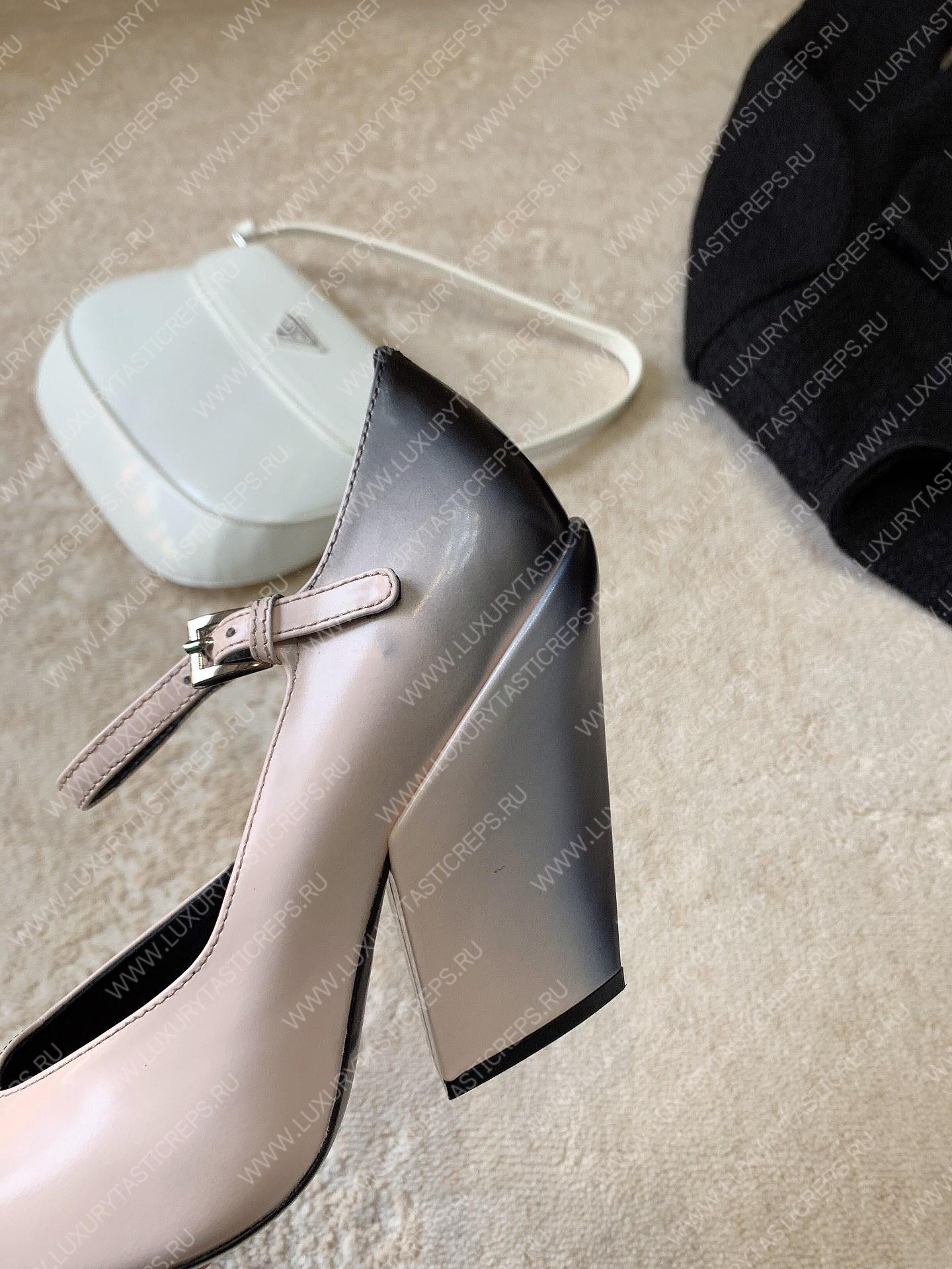 Pra*a brushed pumps leather platinum 1i982m