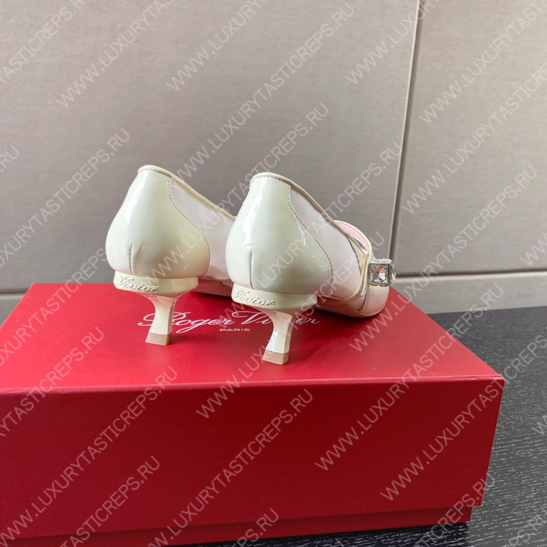 ROGER VIVIER VIRGULE BABIES PUMPS WHITE RVW63834