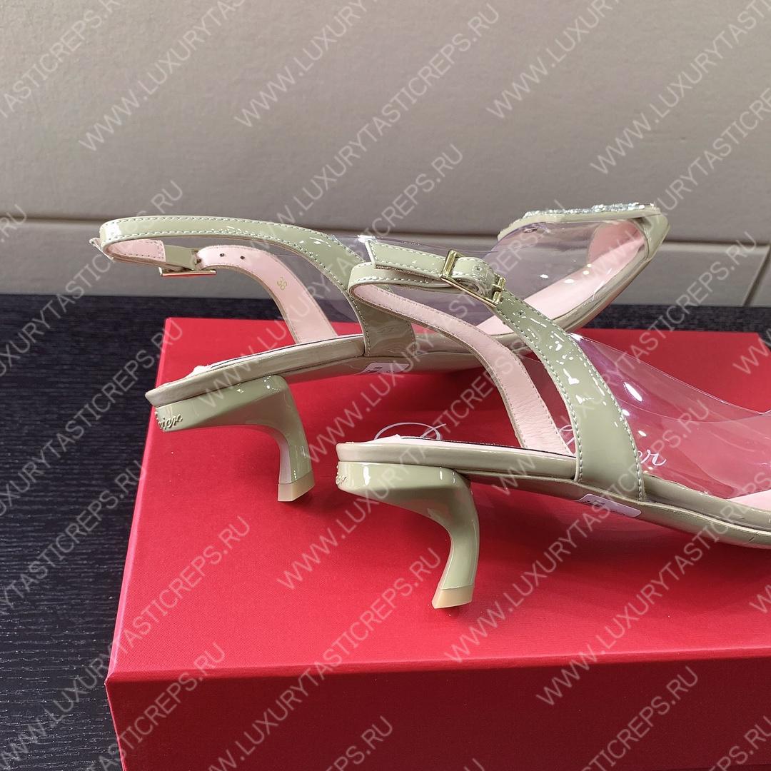 ROGER VIVIER VIRGULE BUCKLE SLINGBACK PUMPS BEIGE RVW63831