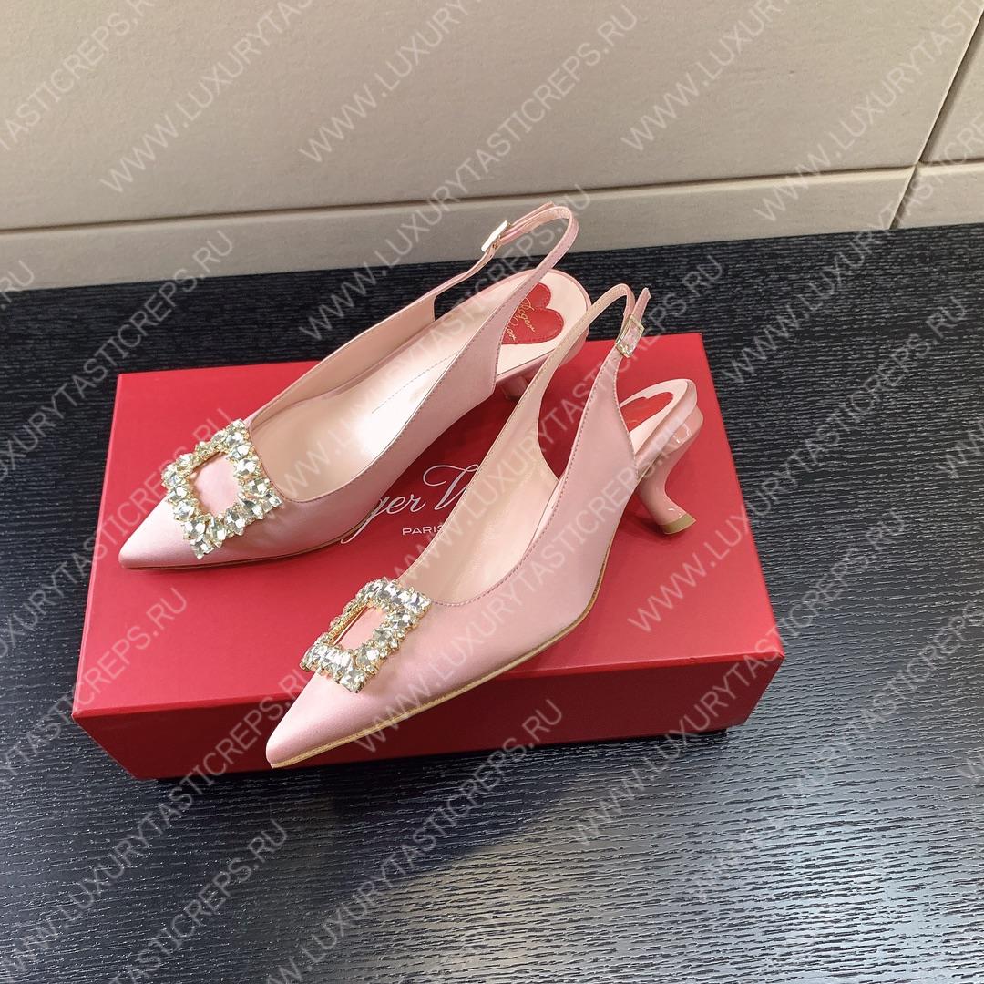 ROGER VIVER SLINGBACK PUMPS LEATHER LIGHT PINK RVW6383
