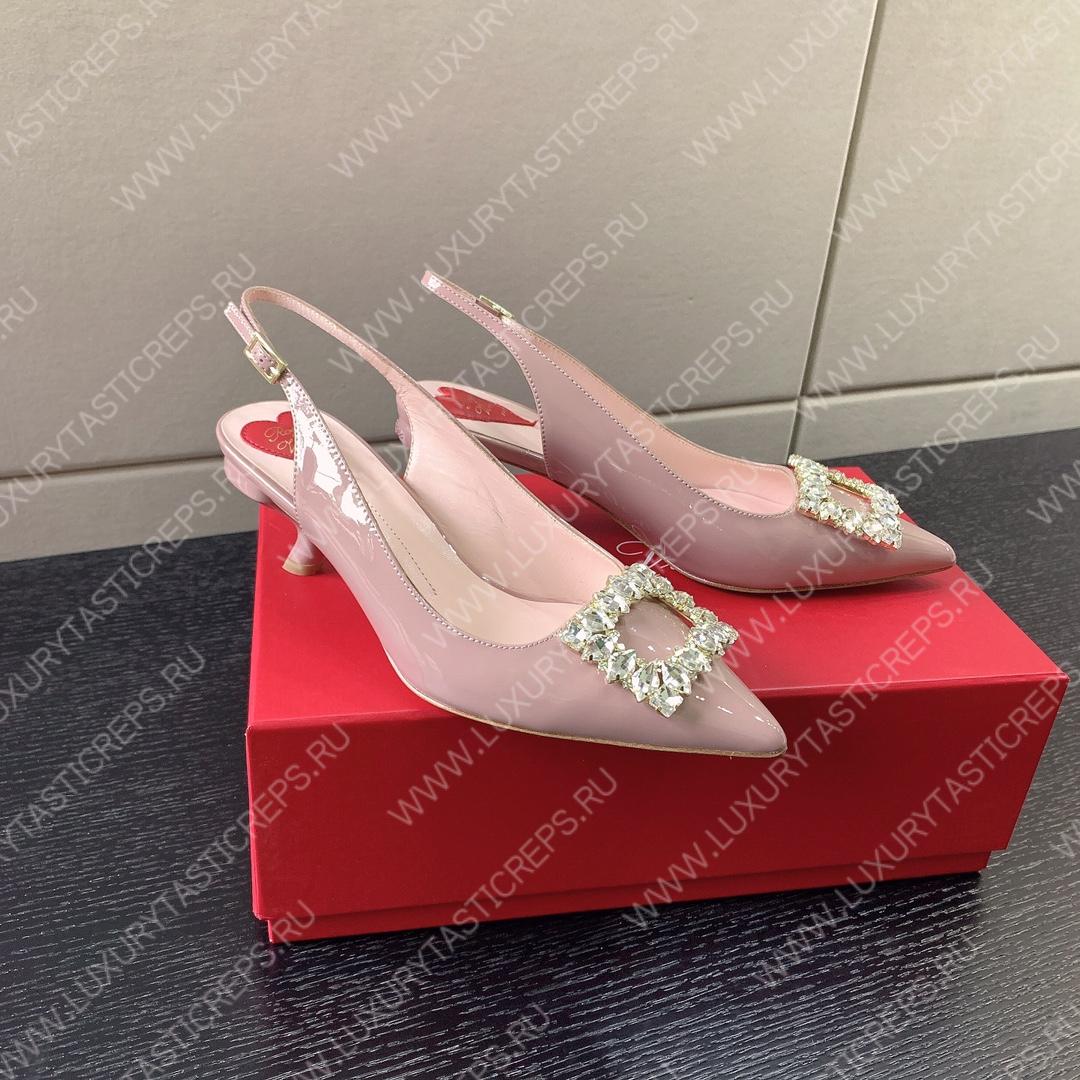 ROGER VIVER SLINGBACK PUMPS LEATHER LIGHT BEIGE RVW6383