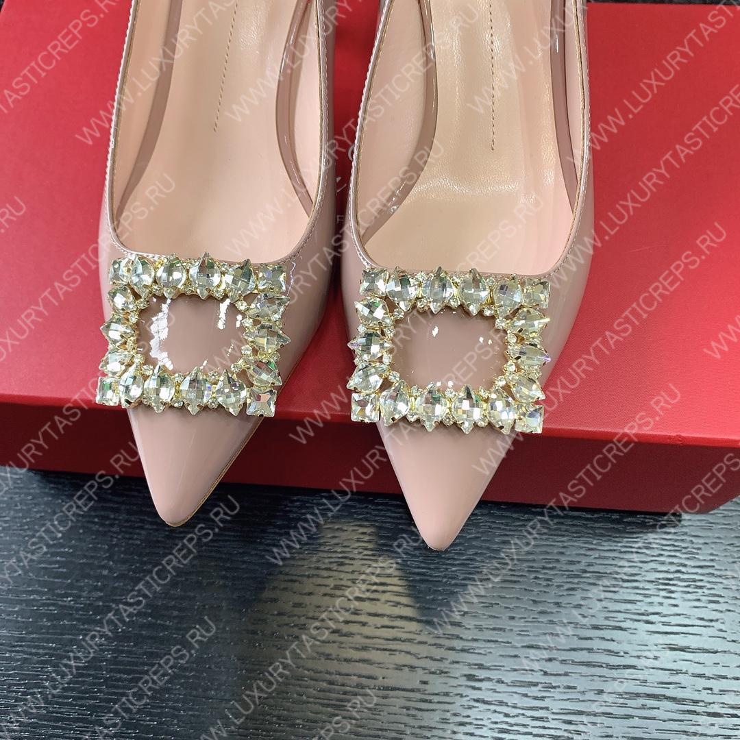 ROGER VIVER SLINGBACK PUMPS LEATHER LIGHT BEIGE RVW6383