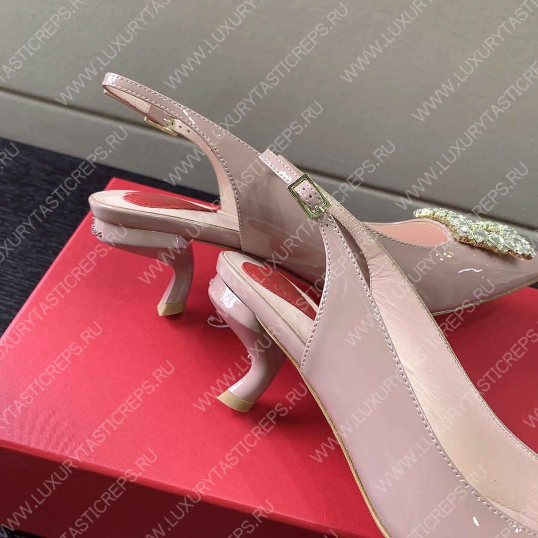 ROGER VIVER SLINGBACK PUMPS LEATHER LIGHT BEIGE RVW6383