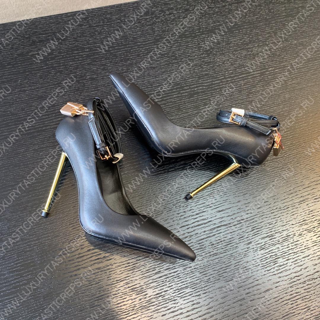 TOM FORD PADLOCK POINTY PUMP BLACK W2271T
