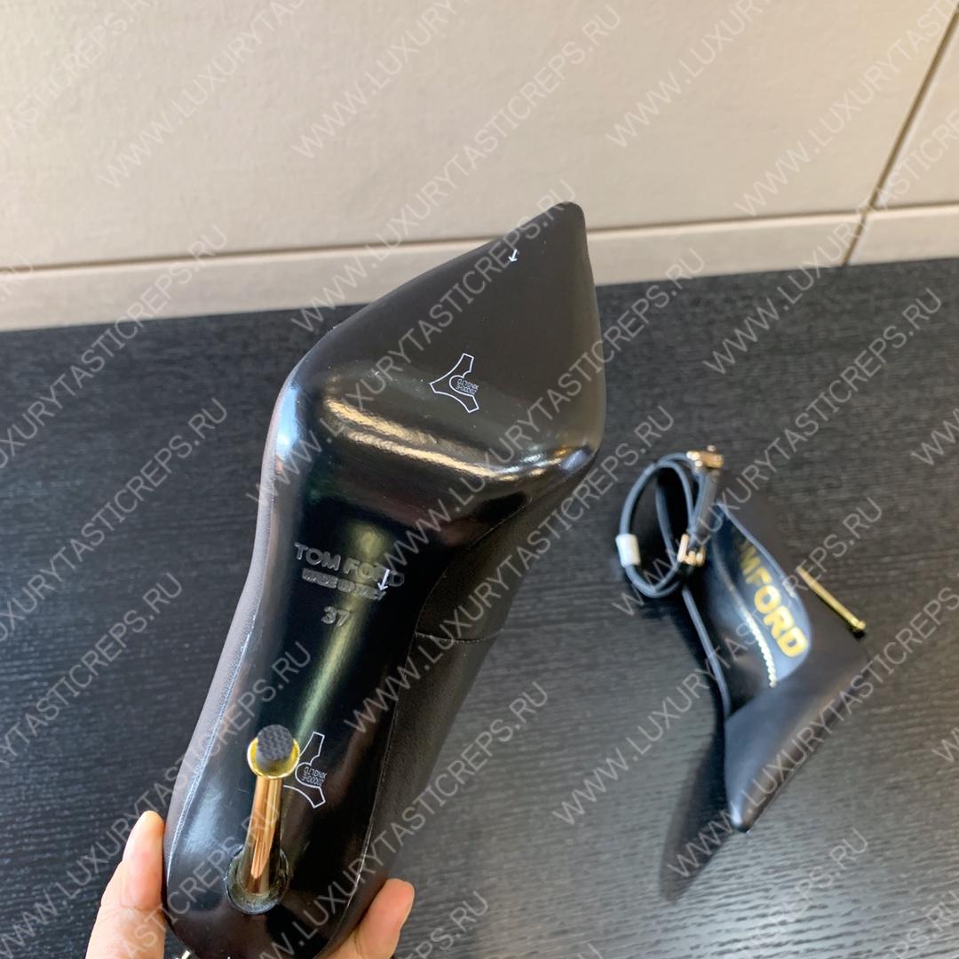 TOM FORD PADLOCK POINTY PUMP BLACK W2271T