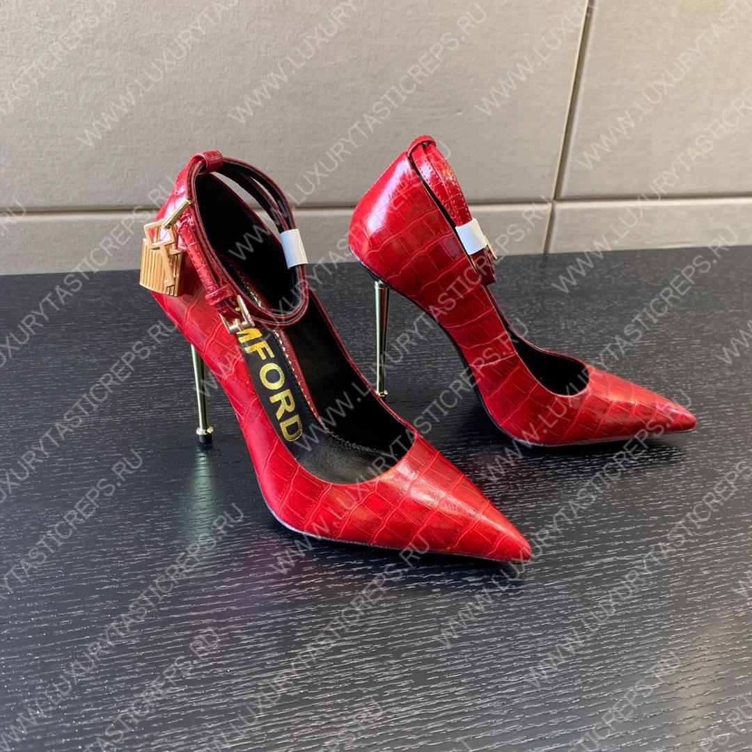 TOM FORD PADLOCK POINTY PUMP RED W2271T