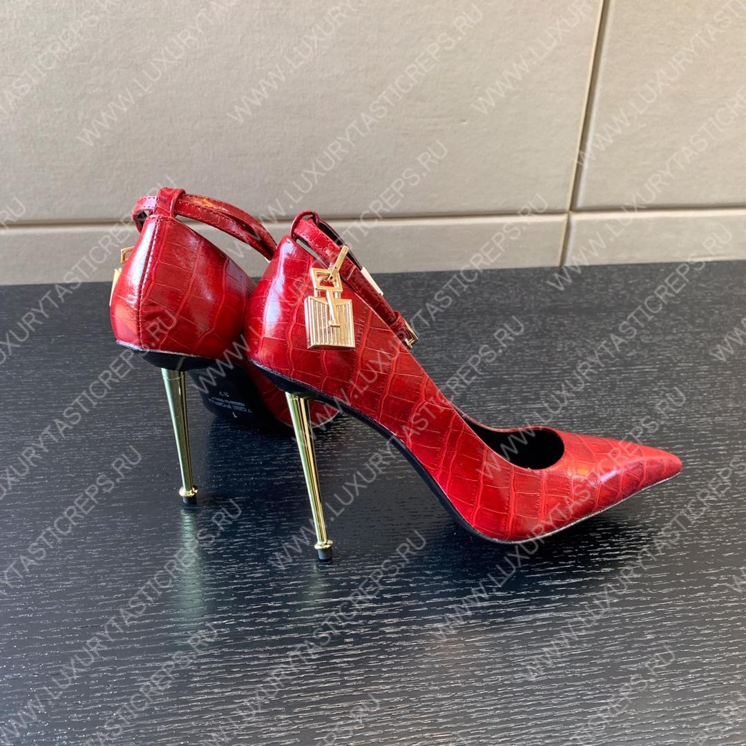 TOM FORD PADLOCK POINTY PUMP RED W2271T