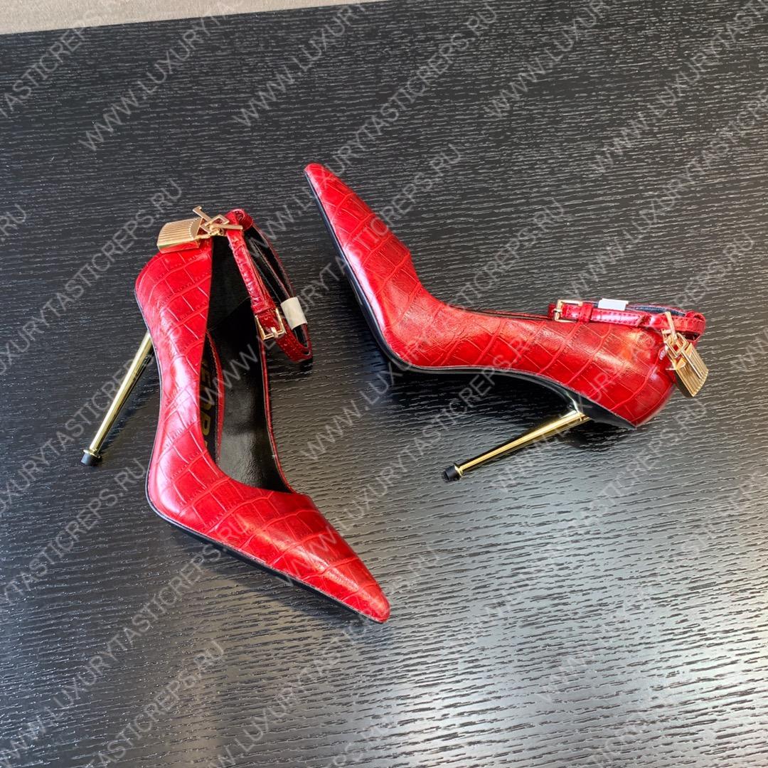 TOM FORD PADLOCK POINTY PUMP RED W2271T
