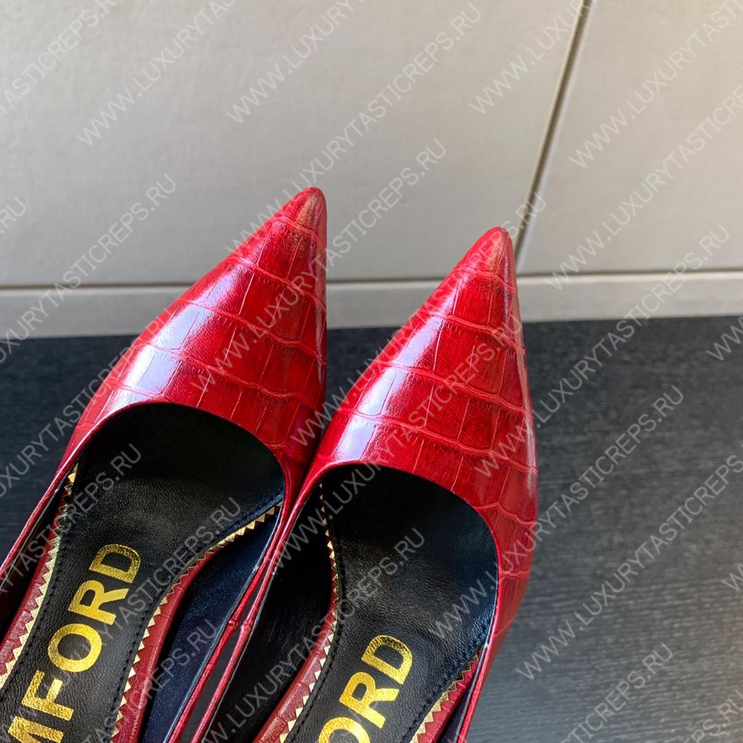 TOM FORD PADLOCK POINTY PUMP RED W2271T