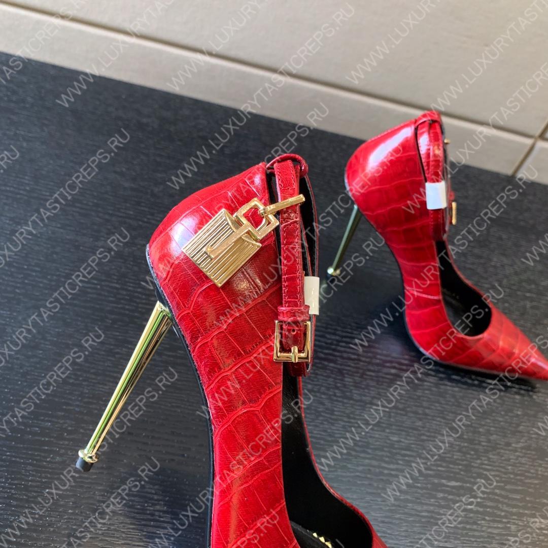 TOM FORD PADLOCK POINTY PUMP RED W2271T
