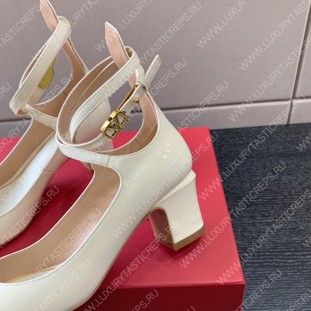VALENTINO TAN-GO PATENT PUMP WHITE 2W2S0FW5VNEI16