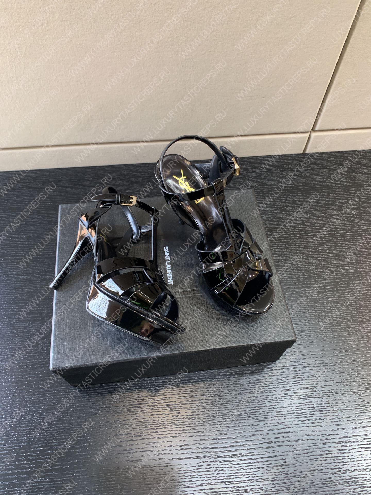 YVES SAINT LAURENT TRUBUTE PLATFORM SANDAL BLACK 315487AA