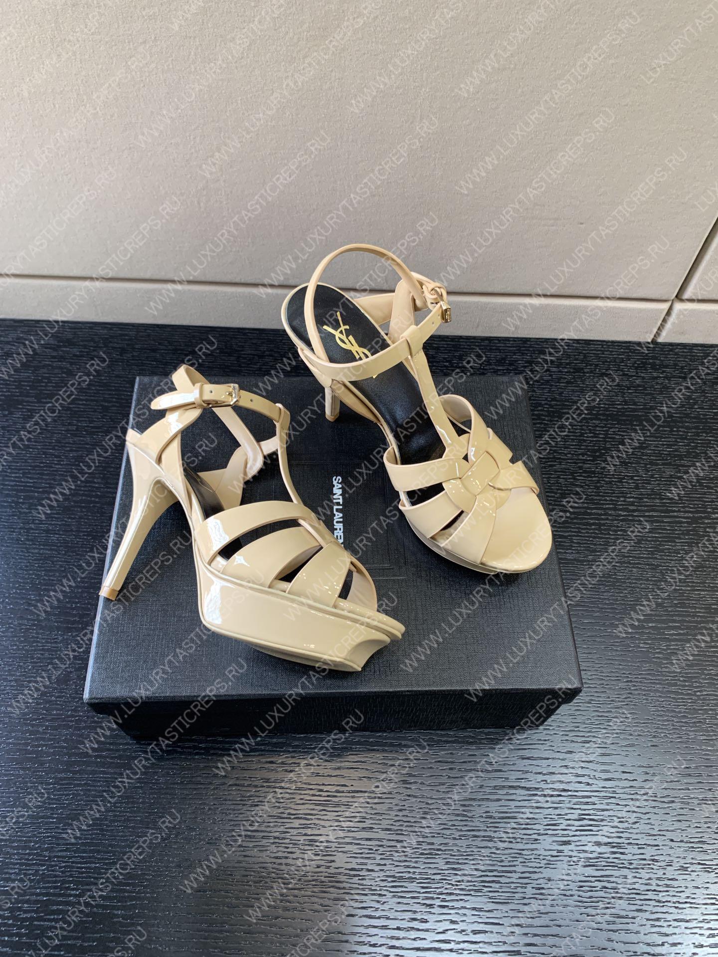 YVES SAINT LAURENT TRUBUTE PLATFORM SANDAL BEIGE 315487AA